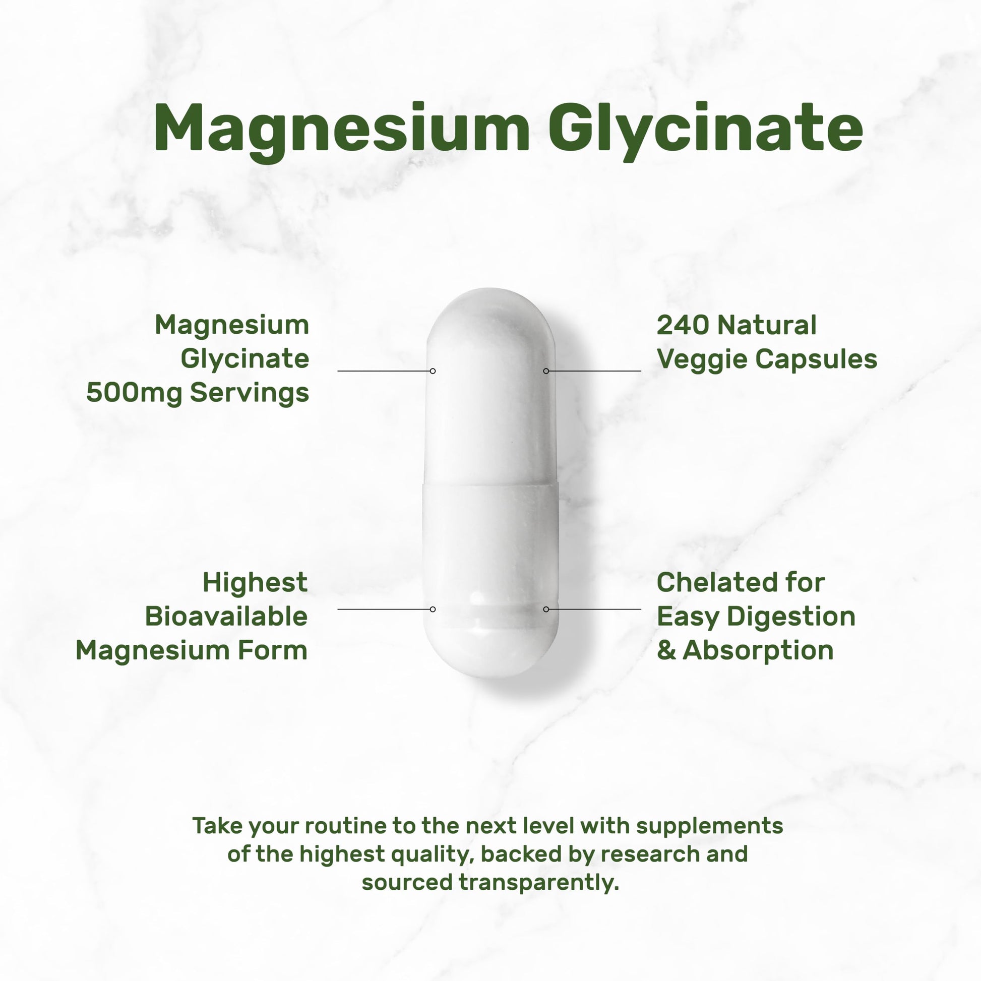 Deal Supplement Magnesium Glycinate 500mg, 240 Veggie Capsules | 100% Chelated for Easy Absorption | Essential Mineral Supplement | Non-GMO, Gluten-Free DEAL SUPPLEMENTAu supplements