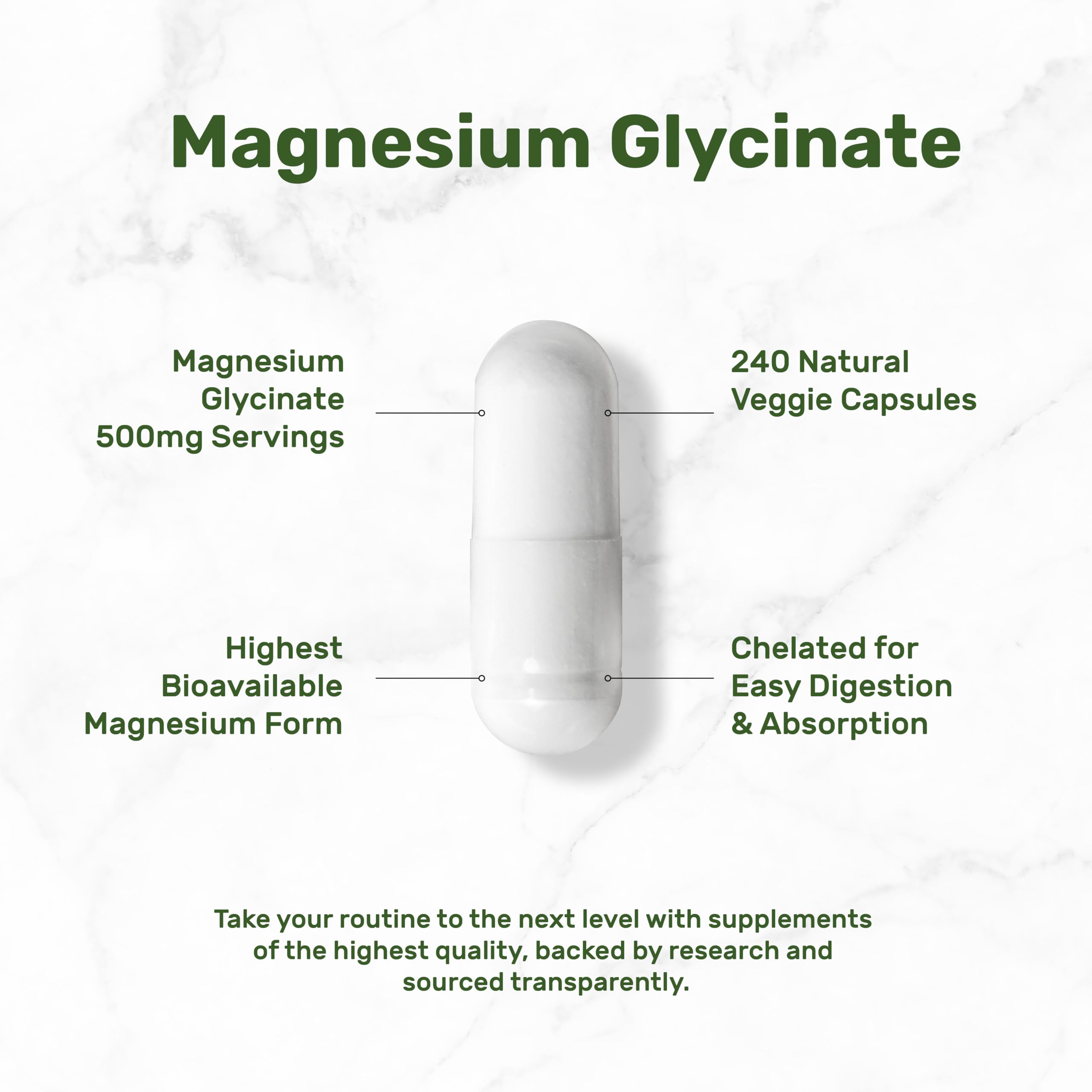 Deal Supplement Magnesium Glycinate 500mg, 240 Veggie Capsules | 100% Chelated for Easy Absorption | Essential Mineral Supplement | Non-GMO, Gluten-Free DEAL SUPPLEMENTAu supplements