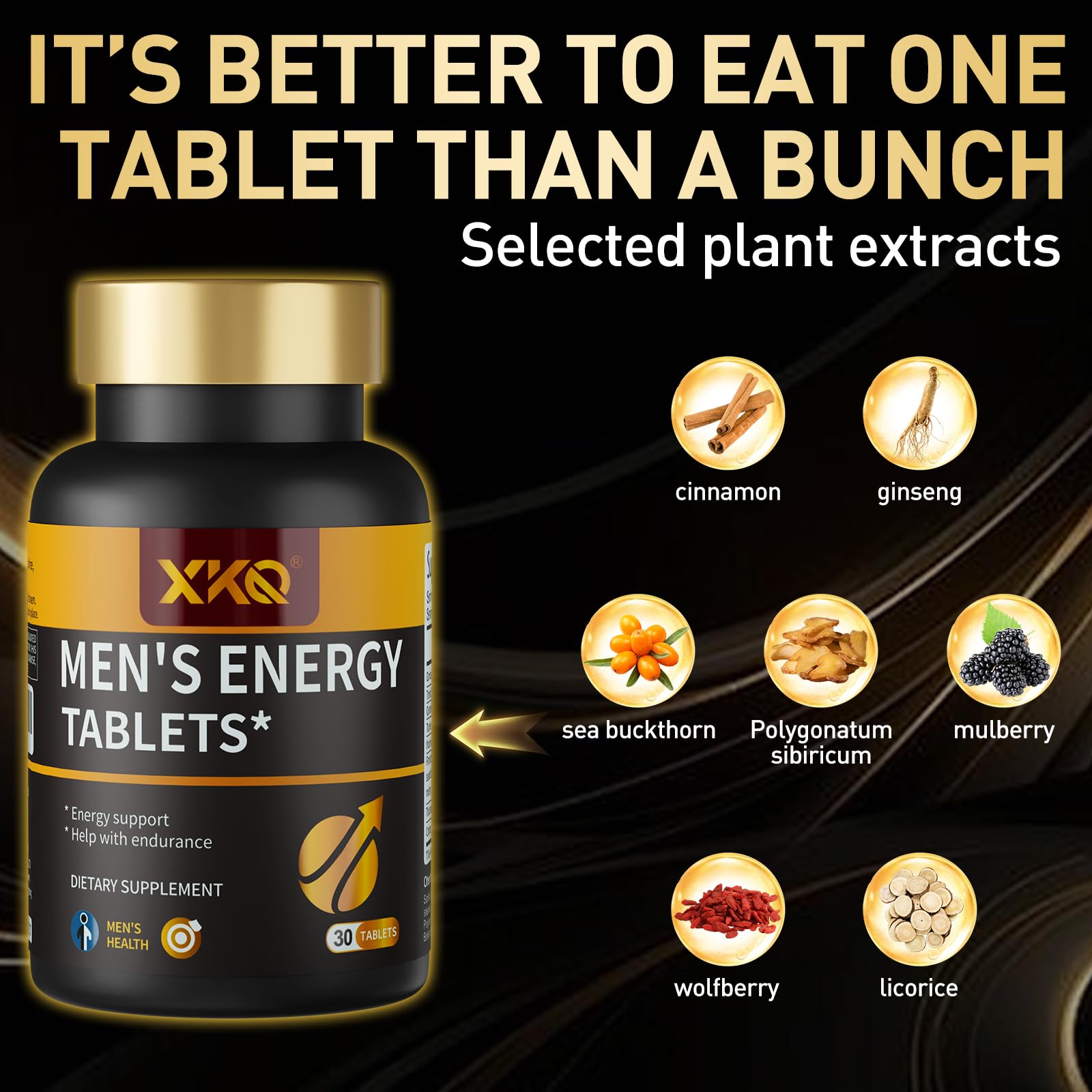 XKQ Men’s Vitality Support Supplement – Daily Energy & Performance Formula for Adult Men | Supports Circulation, Stamina & Confidence | Herbal & Amino Blend | 30 Tablets | 3rd Party Tested XKQAu supplements