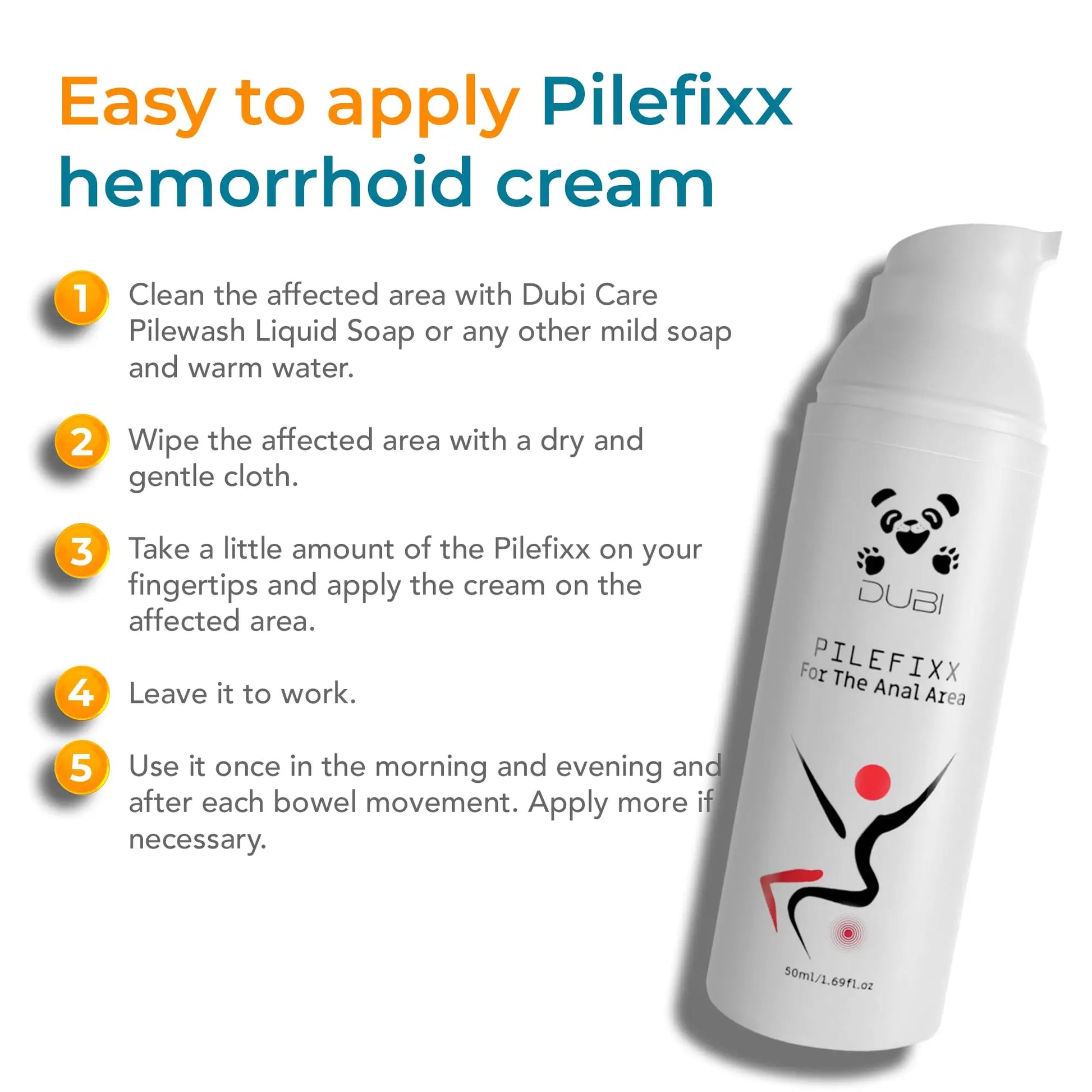 DUBI Pilefixx Hemorrhoid Treatment - Hemorrhoid Cream - Hemorrhoid & Fissure Ointment for Burning, Itching, Swelling - Hemorrhoid Symptom Treatment with Aloe - 50 Gram DUBIAu supplements