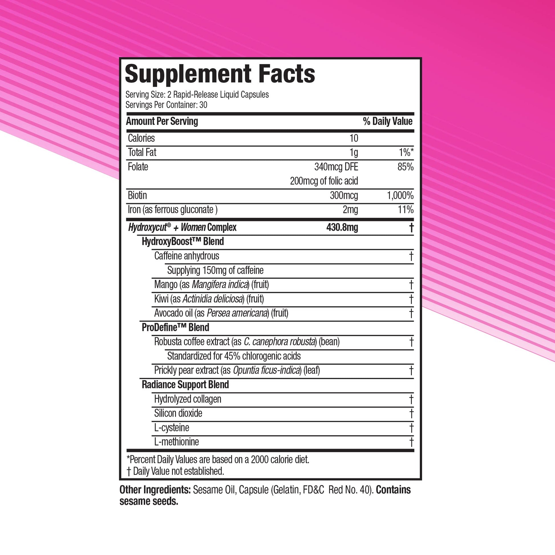 Hydroxycut + Women Pills with Biotin & Collagen | Hair Nails and Skin Vitamins | Iron Supplement HydroxycutAu supplements
