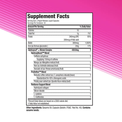 Hydroxycut + Women Pills with Biotin & Collagen | Hair Nails and Skin Vitamins | Iron Supplement HydroxycutUS supplements
