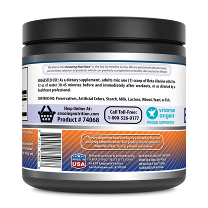 Amazing Formulas Beta Alanine 500 Grams (1.1 Lb) Powder Supplement | Wild Berry Flavor Amazing NutritionUS supplements