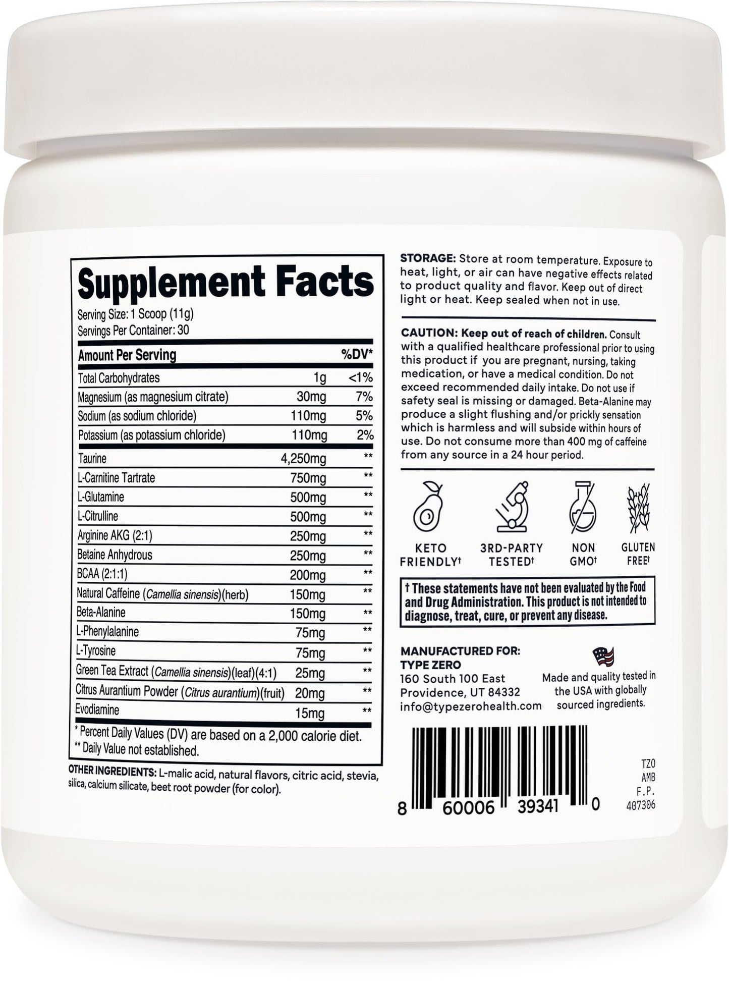 Type Zero AminoBurn (Watermelon Flavored) - Vegan Amino Acids BCAA Drink Sugar-Free Energy Drink Powder & Amino Acids Supplement - Natural Energy Type ZeroUS supplements