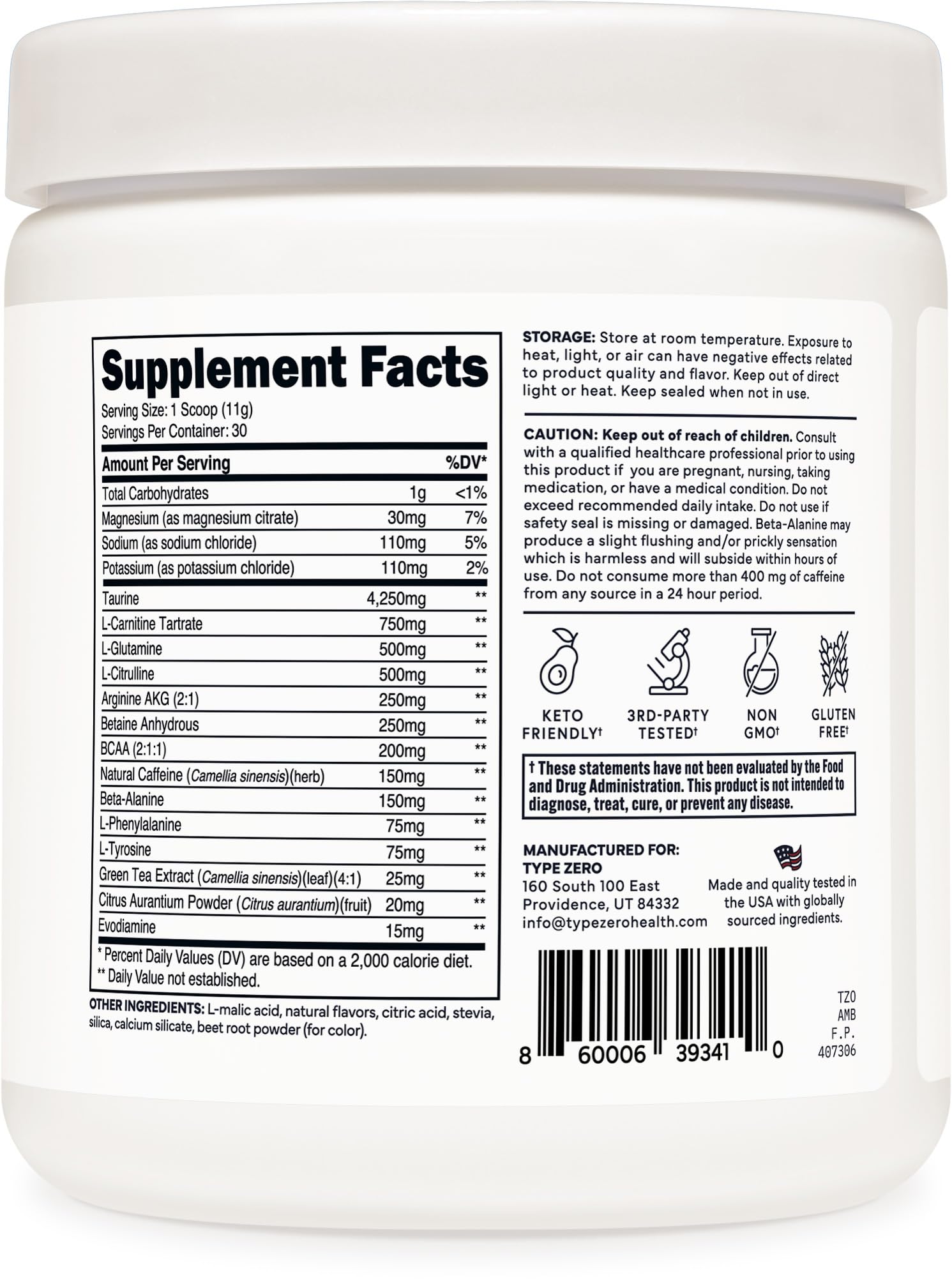 Type Zero AminoBurn (Watermelon Flavored) - Vegan Amino Acids BCAA Drink Sugar-Free Energy Drink Powder & Amino Acids Supplement - Natural Energy Type ZeroUS supplements