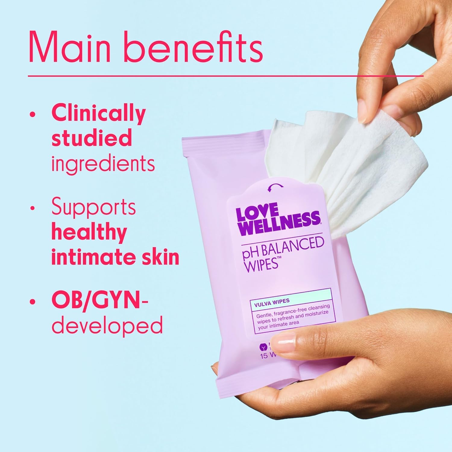 Love Wellness pH Balancing Wipes for Women | Fragrance-Free | Vulva Cleanser for Balanced pH, Intimate Health & Hygiene | Non-Irritating with Aloe Vera for Sensitive Skin | Travel Size | 3-Pack Love WellnessUS supplements