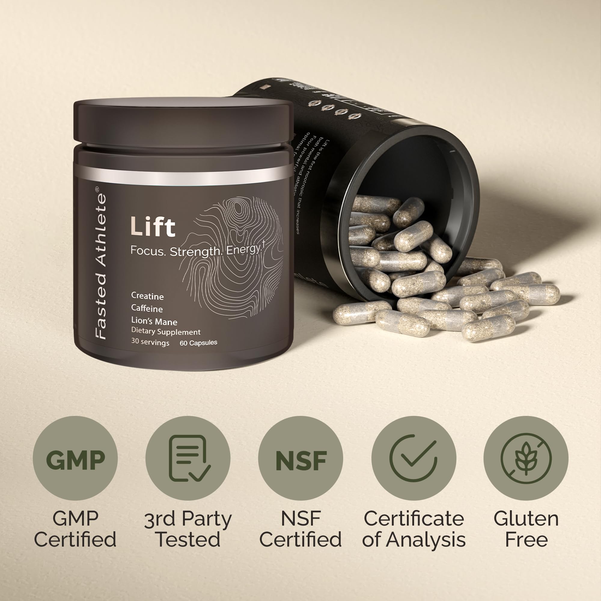 Lift – Nootropic Brain Booster Supplement for Productivity, Focus & Energy Fasted AthleteUS supplements