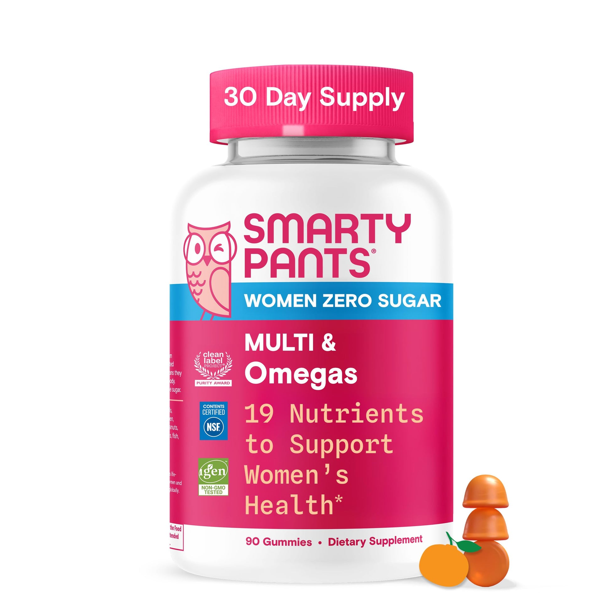 SmartyPants Zero Sugar Women’s Multivitamin Gummies: Biotin, Methylfolate, Omega 3 (ALA), Vitamin D3, C, Vitamin B12, B6, A, K, Zinc, Inositol SmartyPantsUS supplements