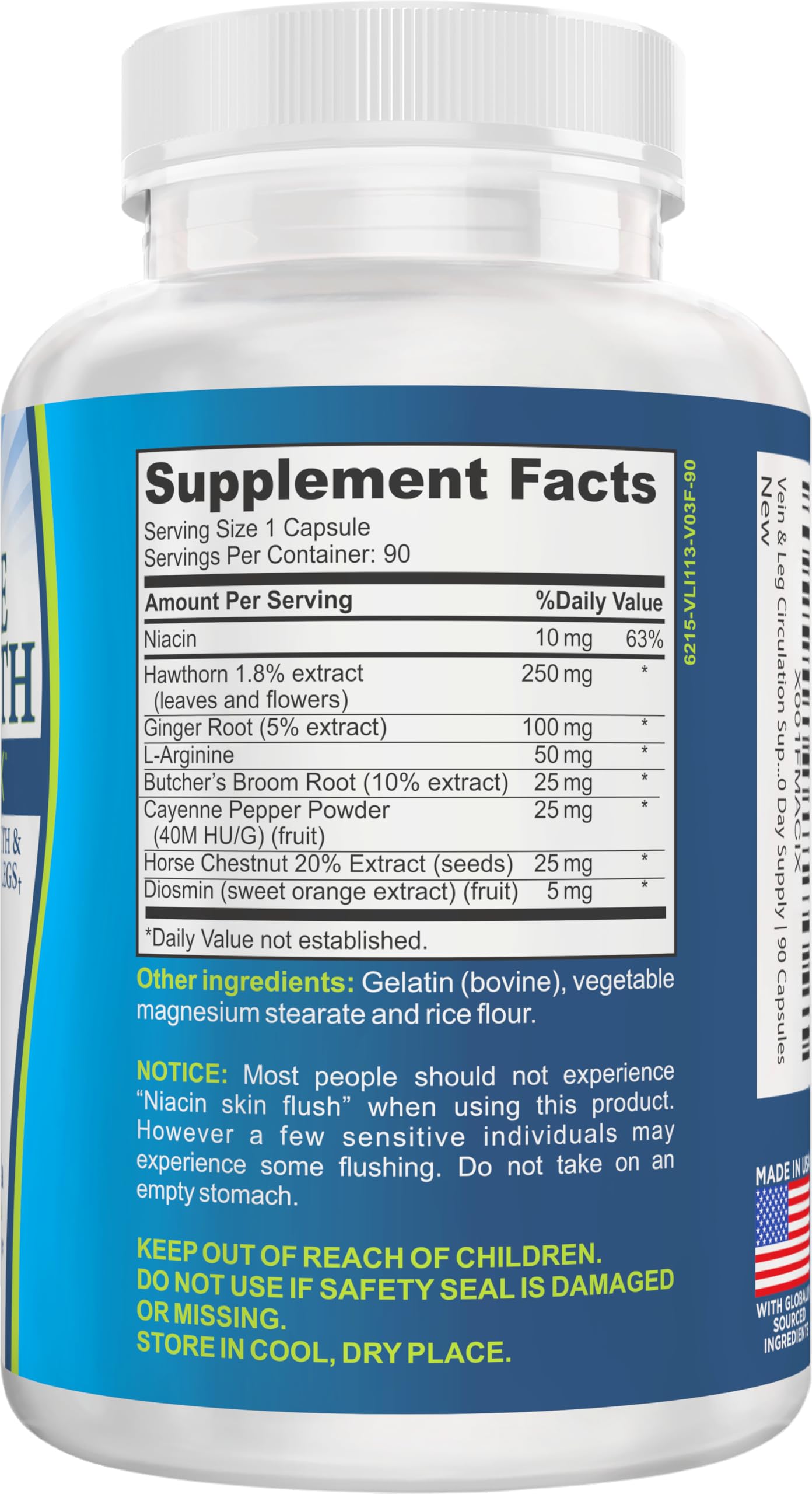 8-in-1 Vein & Leg Health Circulation Support Supplements | Leg + Vein Formula | Circulatory Support Supplement | 1-Month Supply | 90 Capsules Elevate Recovery SupplementsAu supplements