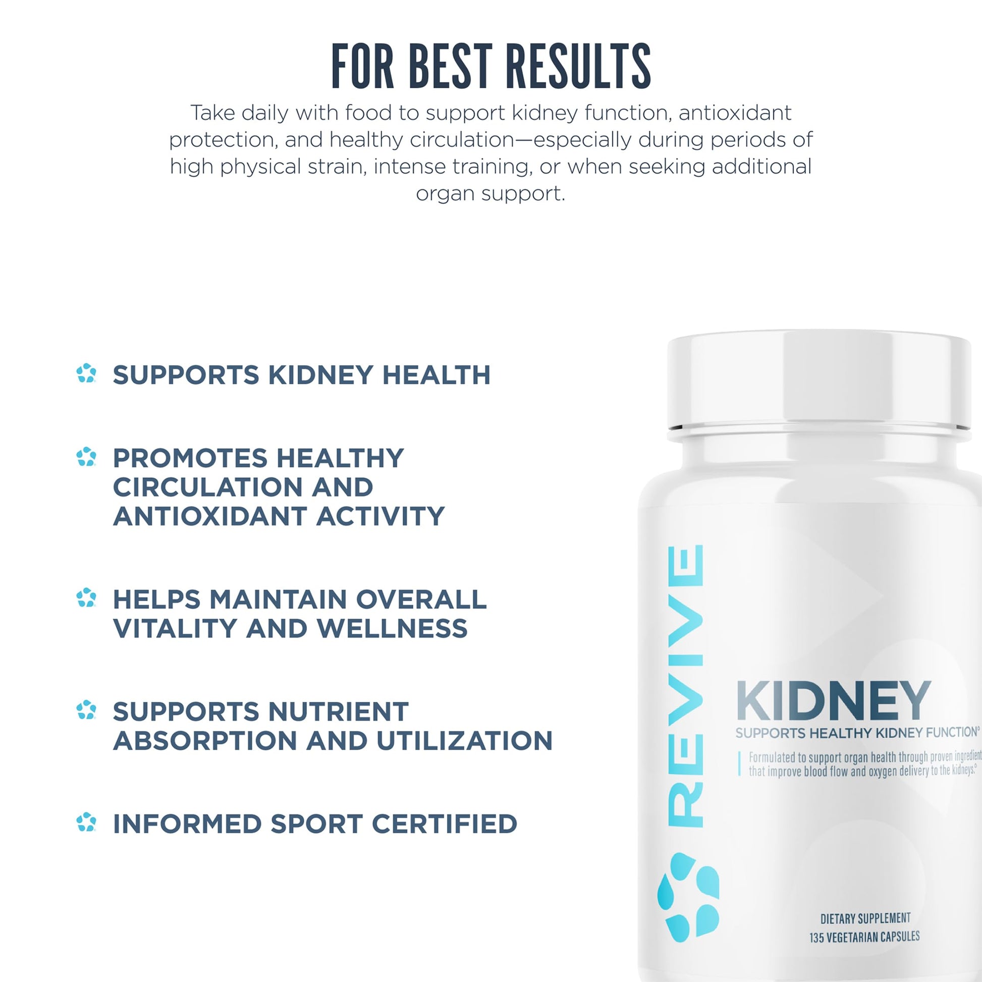 Revive MD Kidney Support Supplement for Men & Women – Kidney Cleanse & Detox Capsules for Overall Health & Function – Vegan-Friendly, Gluten-Free & Soy-Free (135 Vegetarian Capsules, 45 Servings) ReviveAu supplements
