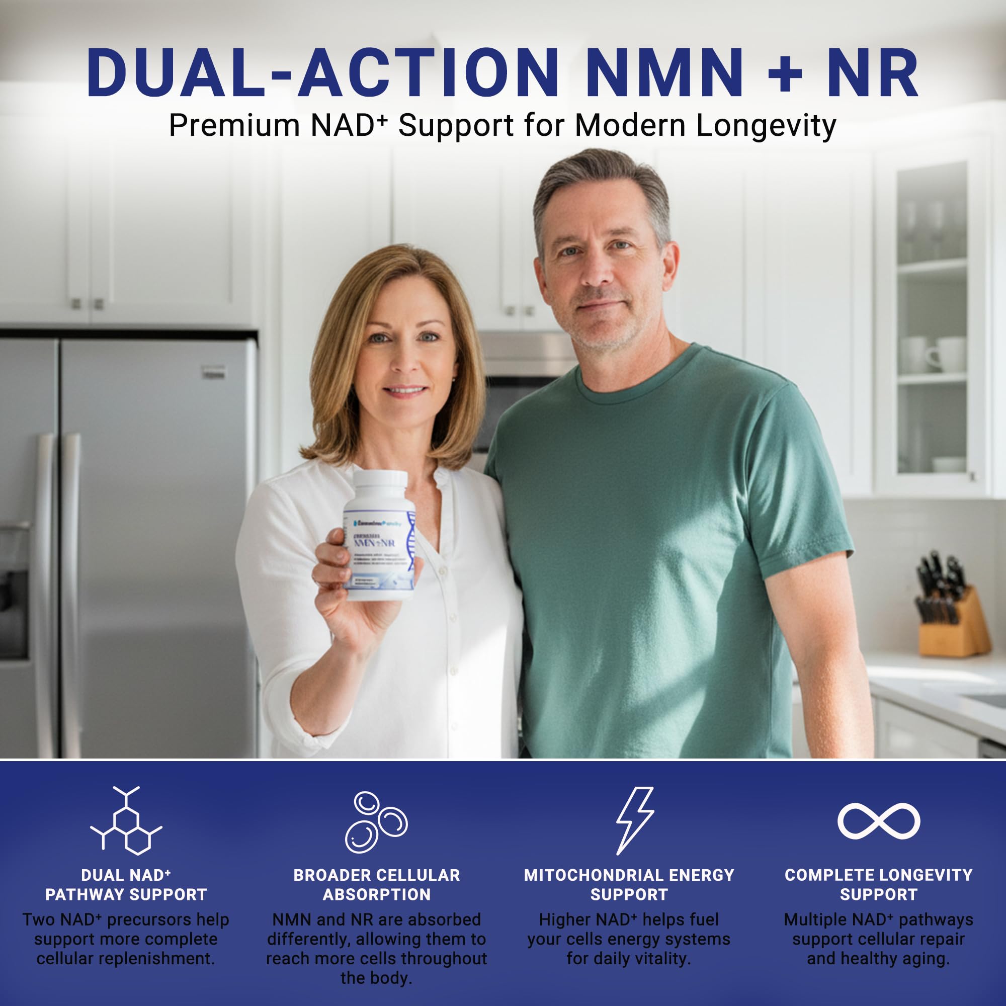 GenuinePurity - Liposomal NMN + NR Supplement - 60 Vegan Capsules to Support Cellular Health, Energy & NAD+ Levels - USA Made, Non-GMO, Gluten Free GenuinePurityAu supplements
