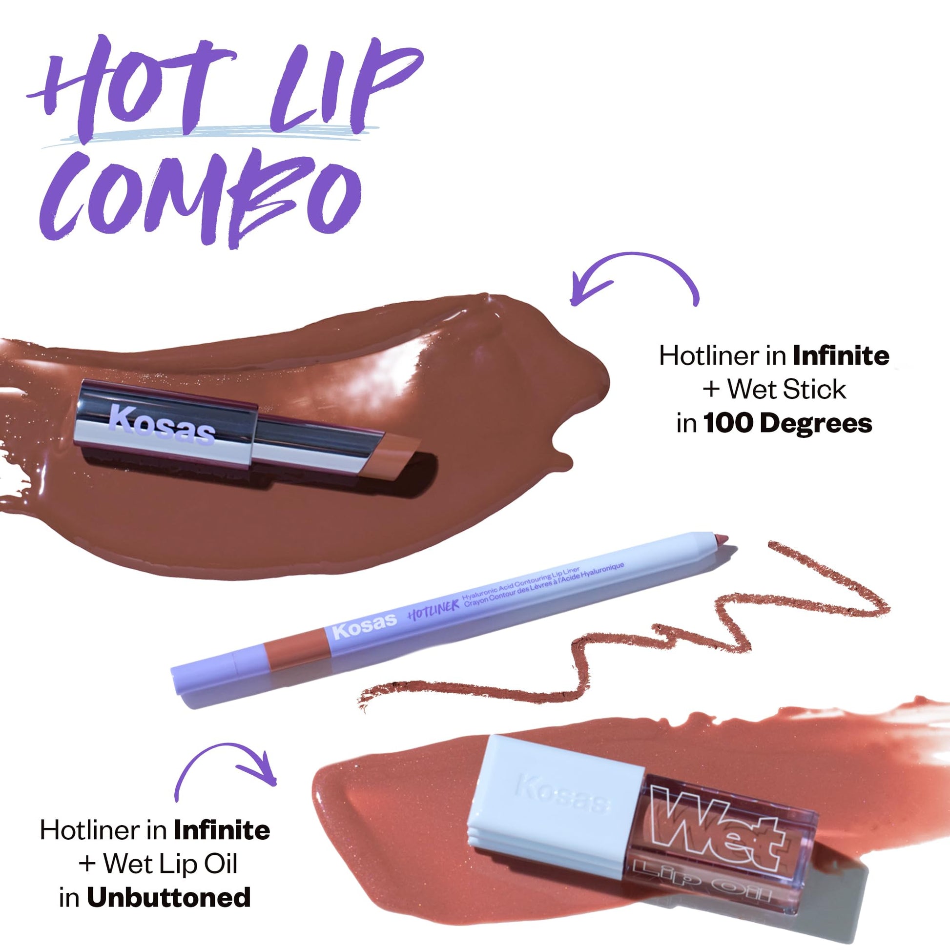 Kosas Hotliner Retractable Lip Liner Pencil with Built-In Brush & Sharpener - Easy Contouring, Hydrating, Long-Lasting- Pigmented Creamy Texture for Plumping Lips - Hyaluronic Acid & Konjac - Infinite KosasAu supplements