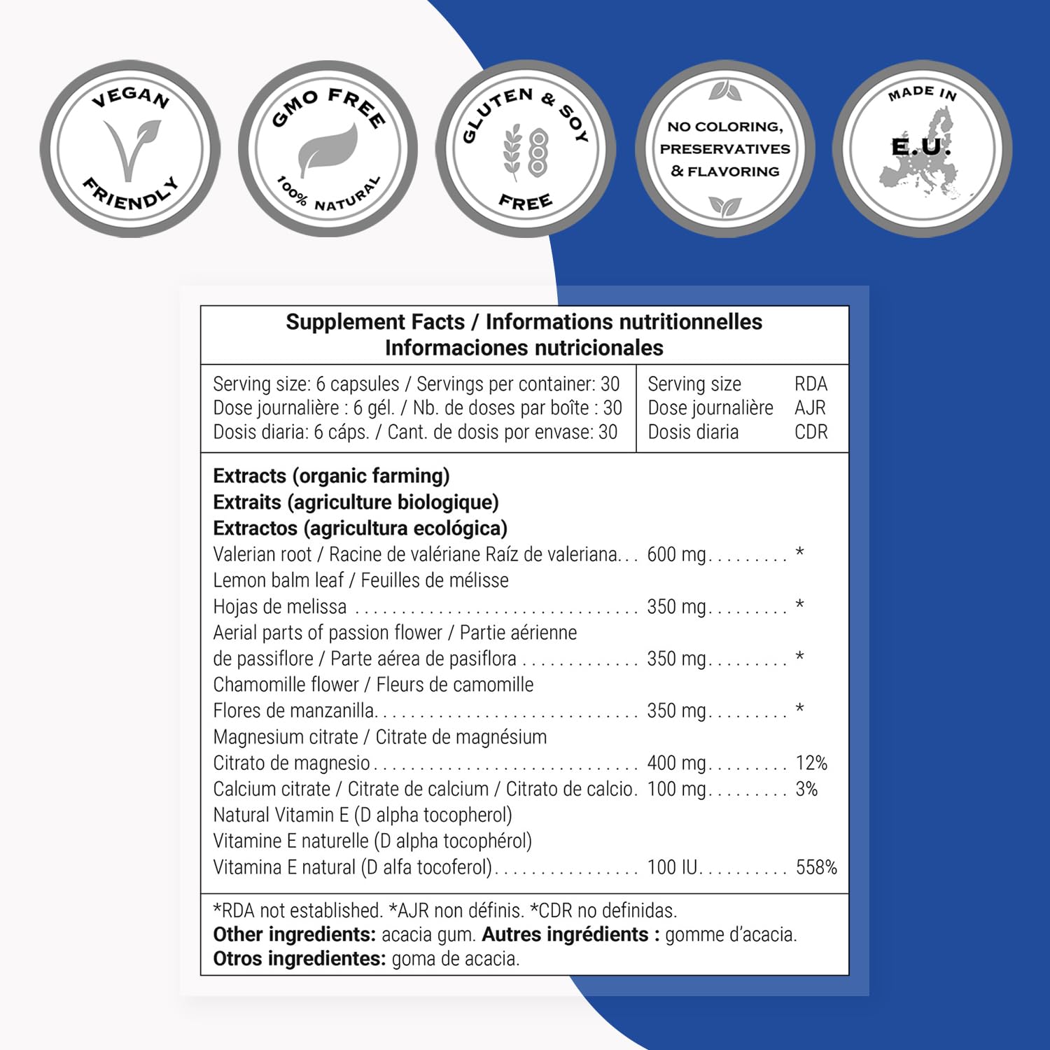 Supersmart - Muscle Relaxing Formula (Advanced Complex) - with Magnesium, Calcium, Vitamin E, Plants Extracts | Non-GMO & Gluten Free - 180 Vegetarian Capsules SupersmartAu supplements