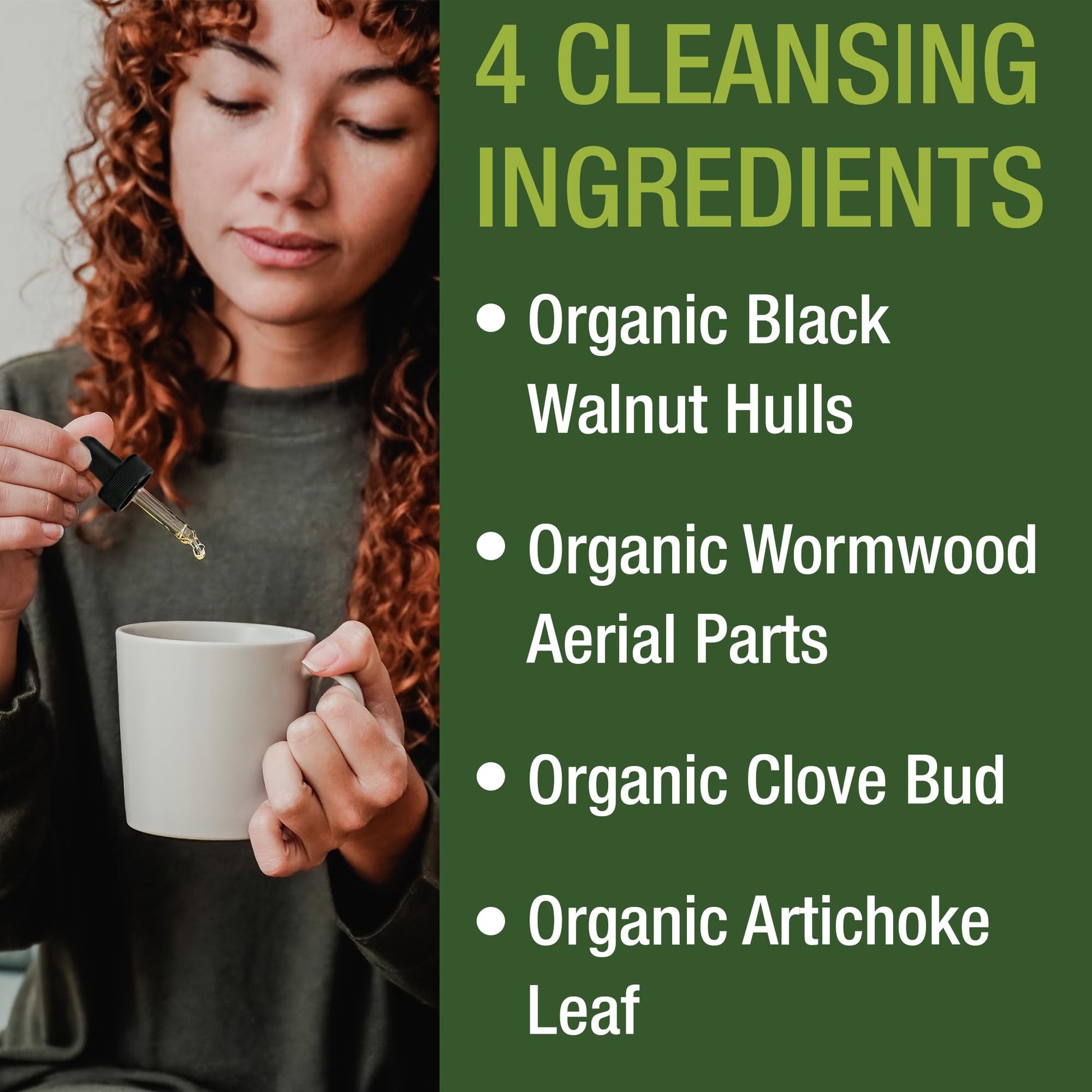USDA Organic Wormwood Black Walnut Clove Drops Cleanse for Humans. Sugar Free Supplement for Intestinal Cleanse, Detox Support for Adults and Kids. with Artichoke and Clove Bud. Kosher, No GMOs Peak PerformanceAu supplements