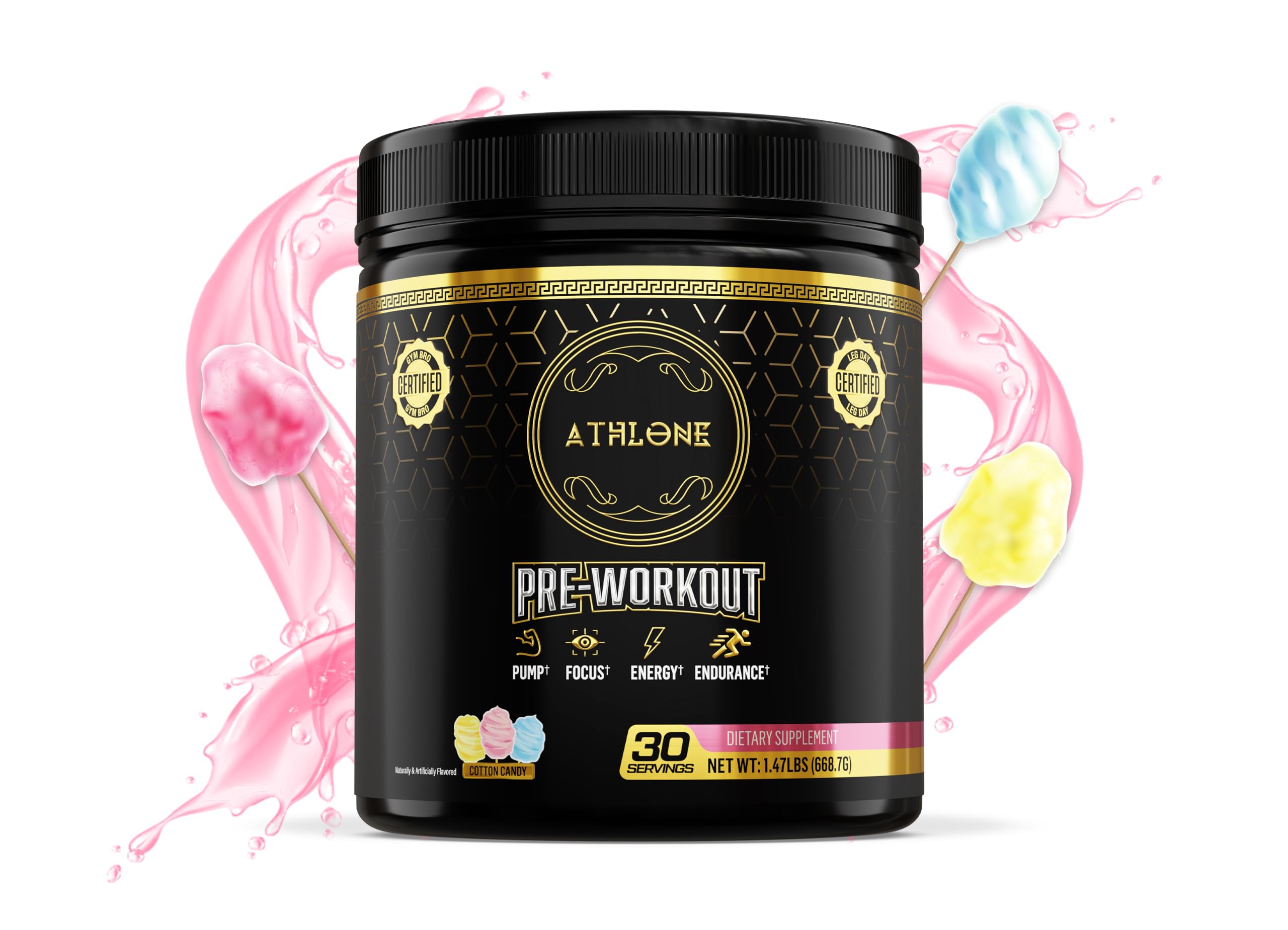 Athlone Pre-Workout Powder Cotton Candy Performance Blend- Supplement - Energy AthloneAu supplements