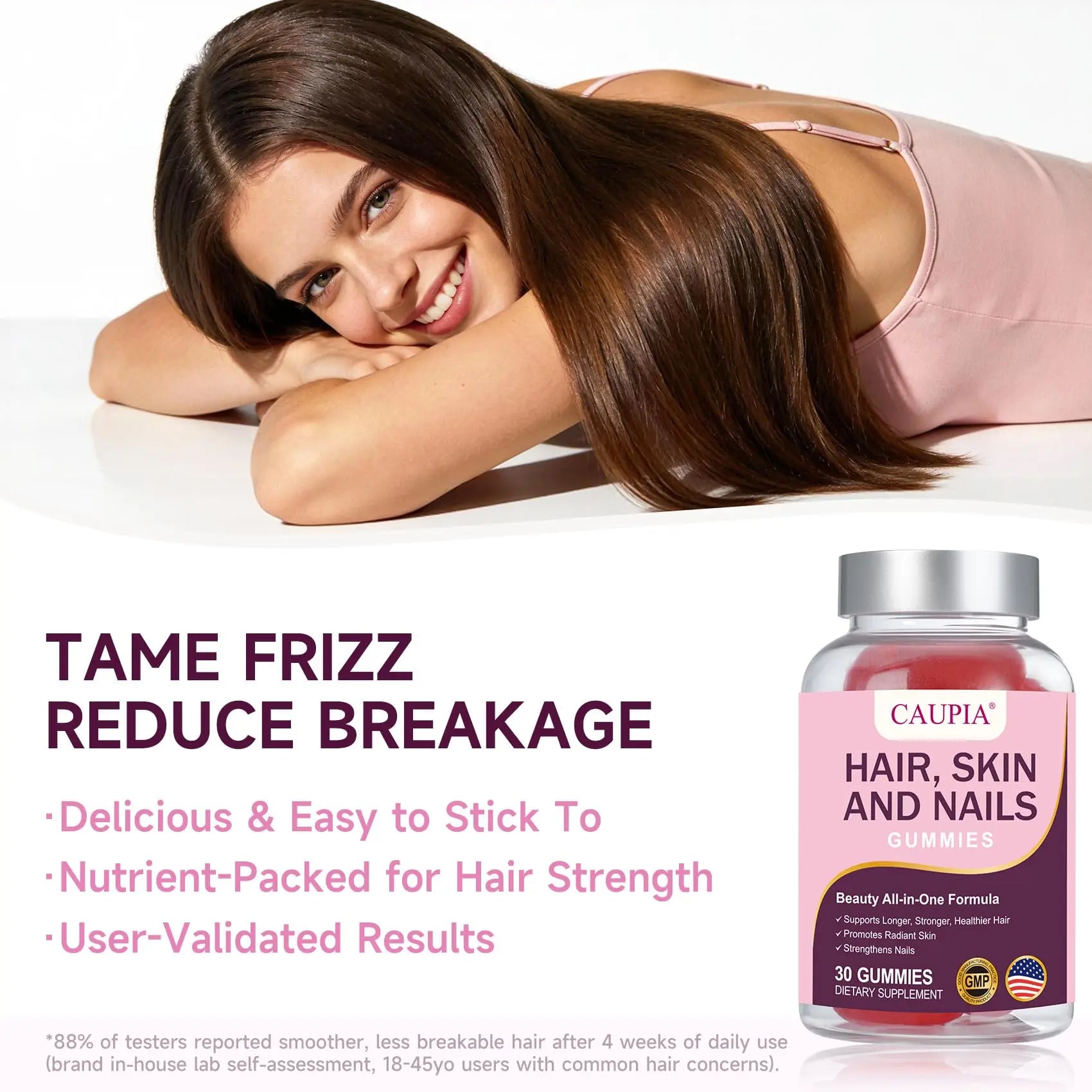 CAUPIA Hair Skin and Nails Gummies, All-in-One Advanced Formula Supports Hair Growth - Skin Health & Nail Strength - 30 Gummies CAUPIAAu supplements
