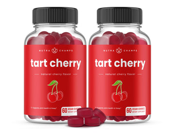 NutraChamps Tart Cherry Gummies - Tart Cherry Extract with Celery Seed - 60 Vegan Gummies (2-Pack)