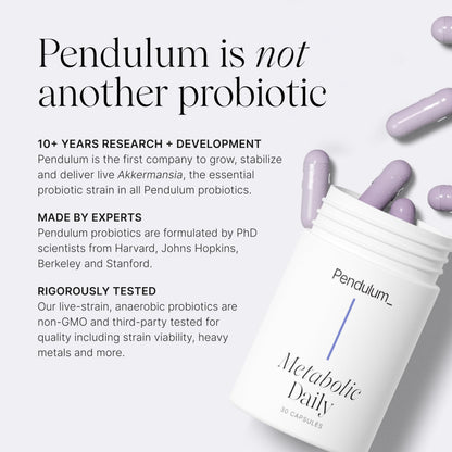 Pendulum Metabolic Daily - Multi-Strain Probiotic with Akkermansia muciniphila to Support Metabolism and Sustain Energy Levels PendulumUS supplements