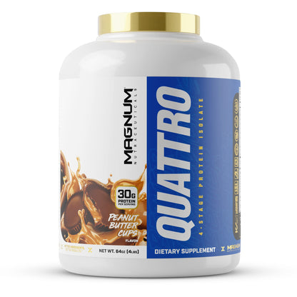 Magnum Nutraceuticals Quattro -, Peanut Butter Cups, 4LB - May Support Muscle Growth QUATTROUS supplements