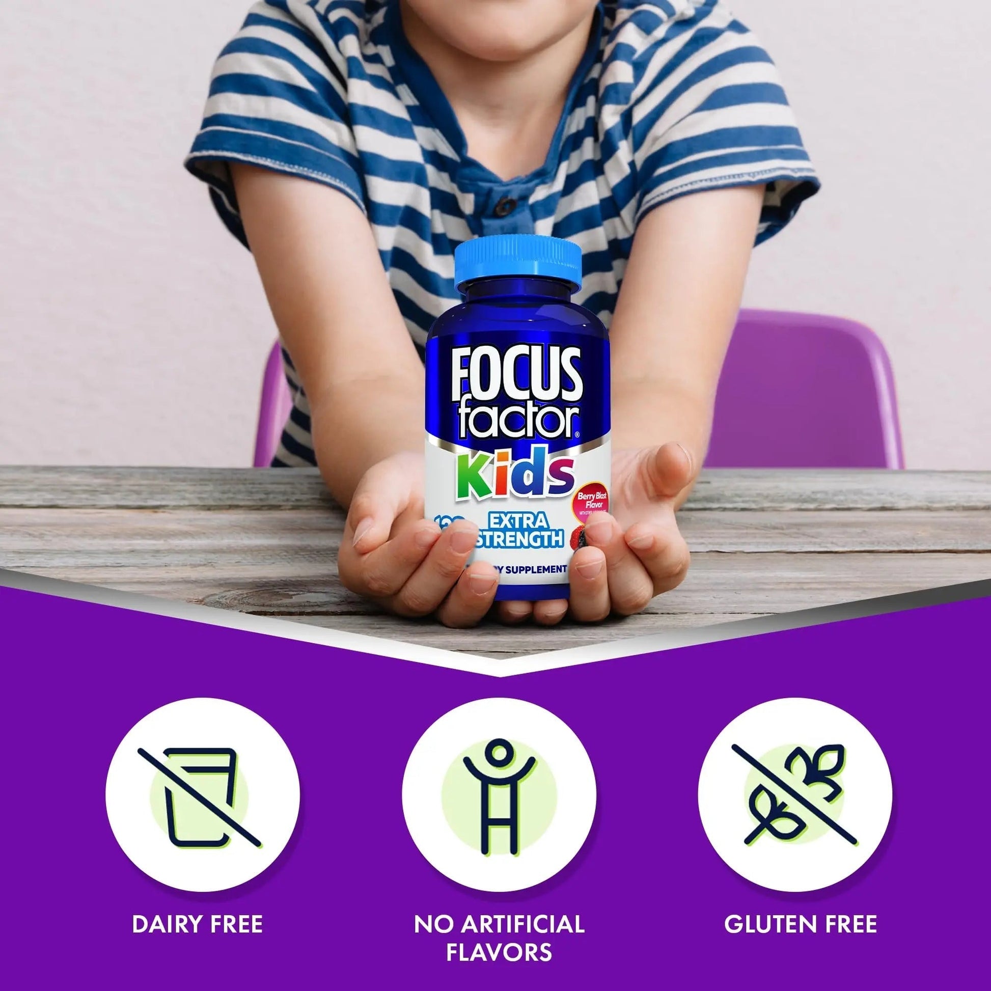Focus Factor Kids Extra Strength Daily Chewable for Brain Health Support, 120 Count – Vitamins - Quality Formula Focus FactorAu supplements