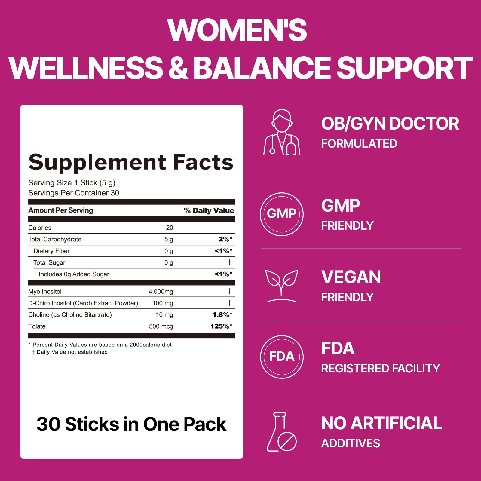 Dr.GET IT Balance Up Inositol 40:1 Myo & D-Chiro with Folate & Choline – Hormone Balance & Reproductive Health Support for Women – Lemon Lime Stick Powder, 30 Servings Dr.GET ITAu supplements