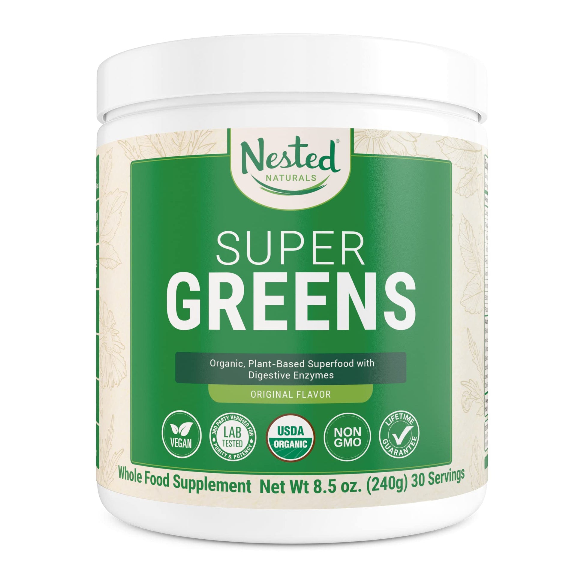 Super Greens Daily Greens Superfood Powder - Certified USDA Organic Green Powder Nested NaturalsAu supplements
