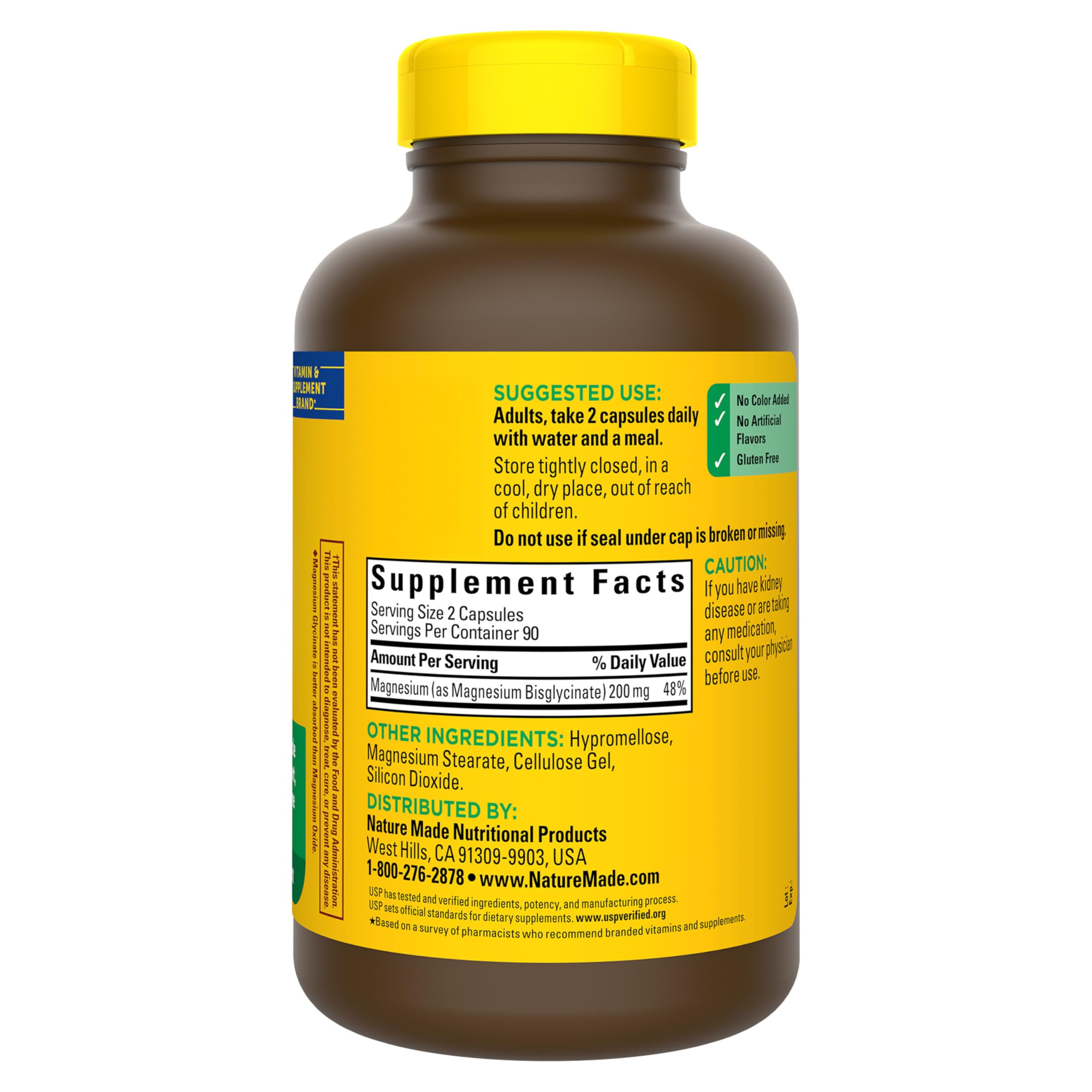 Nature Made Magnesium Glycinate 200 mg per serving, Magnesium Supplement for Muscle, Heart, Nerve and Bone Support, 180 Magnesium Bisglycinate Capsules, 90 Day Supply Nature MadeAu supplements