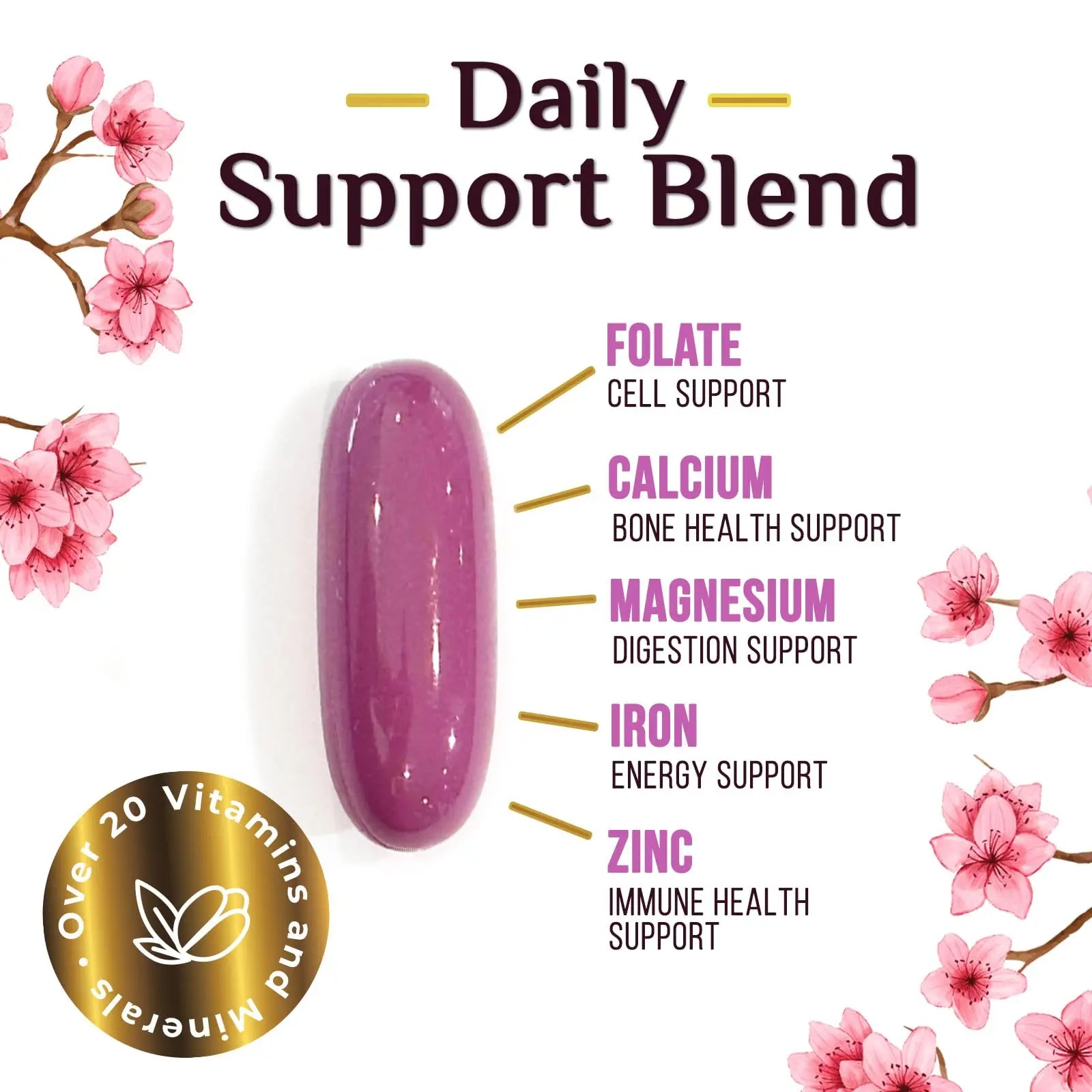 Multivitamin for Women - Complete Daily Womens Multivitamins with Calcium, Folic Acid, Vitamin A, C, D, E, & B Vitamins Nature's NutritionAu supplements