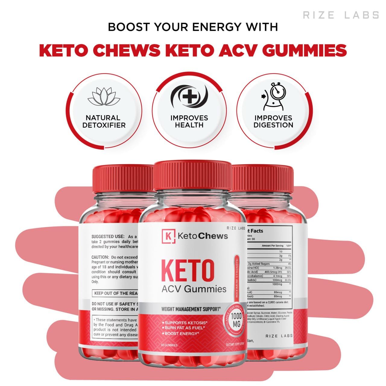 (2 Pack) Keto Chews Gummies - Keto Chews ACV Gummies for Weight Loss 525 MG rize labsUS supplements