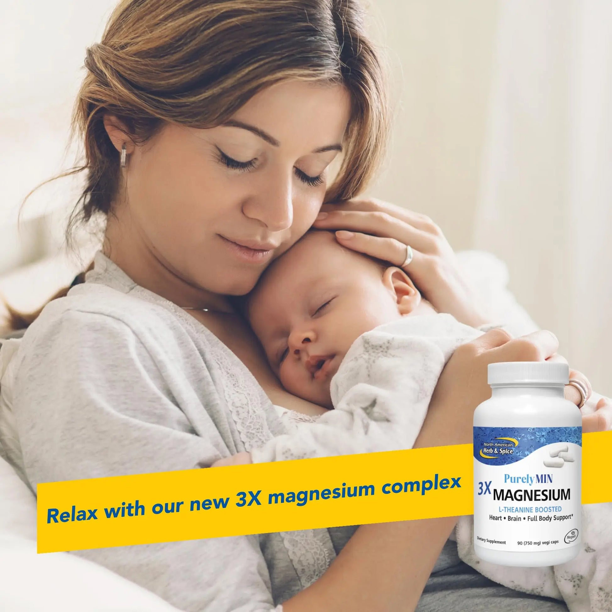 NORTH AMERICAN HERB & SPICE PurelyMin - 90 Vegi Caps - Highly Absorbable Magnesium Complex + L-Theanine - 30 Servings NORTH AMERICAN HERB & SPICEnz supplements