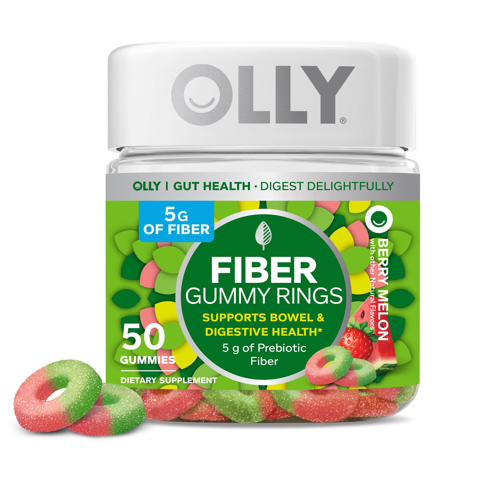 OLLY Fiber Gummy Rings, 5g Prebiotic Fiber, FOS (Fructo-oligosaccharides), Digestive OLLYUS supplements