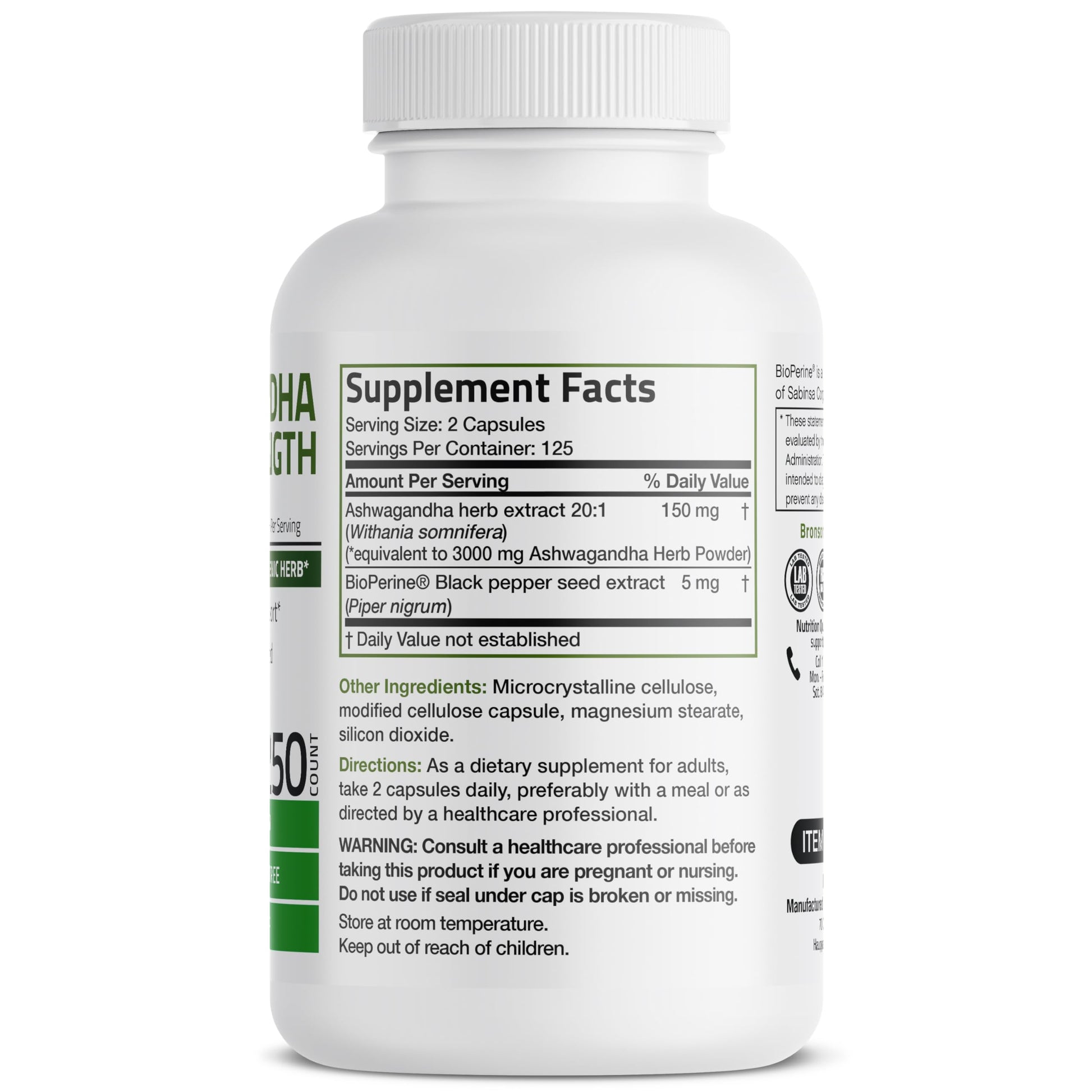 Bronson Ashwagandha Extra Strength 3000 mg Stress & Mood Support with BioPerine BronsonAu supplements