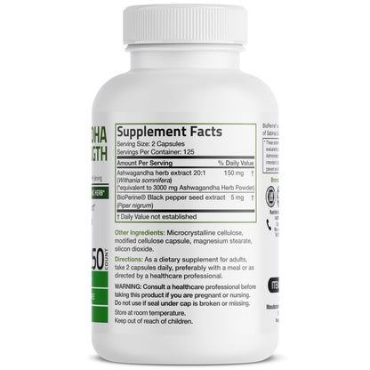 Bronson Ashwagandha Extra Strength 3000 mg Stress & Mood Support with BioPerine BronsonUS supplements