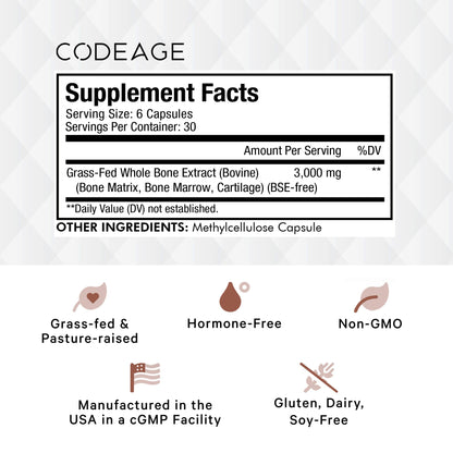 Codeage Grass Fed Bone Marrow, Full Spectrum Whole Bone Extract CodeageUS supplements