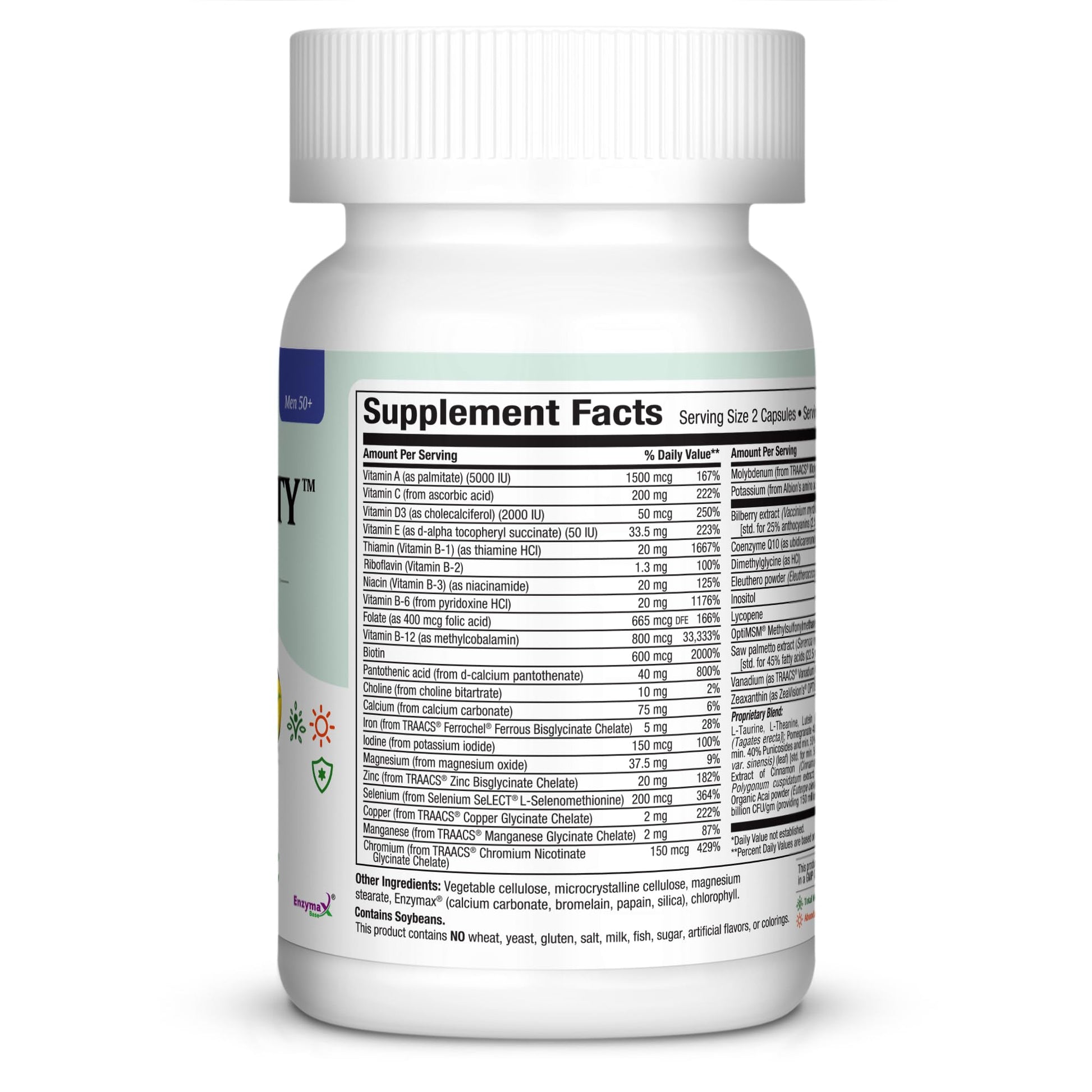 Mens Multivitamin 50 Plus – Daily Multivitamin for Men Over 50 with Vitamin B12, A, D, C, Zinc, Magnesium & More – Energy, Immune & Heart Support Mens Multi Vitamins - Non-GMO – 60 Capsules Maxi HealthAu supplements