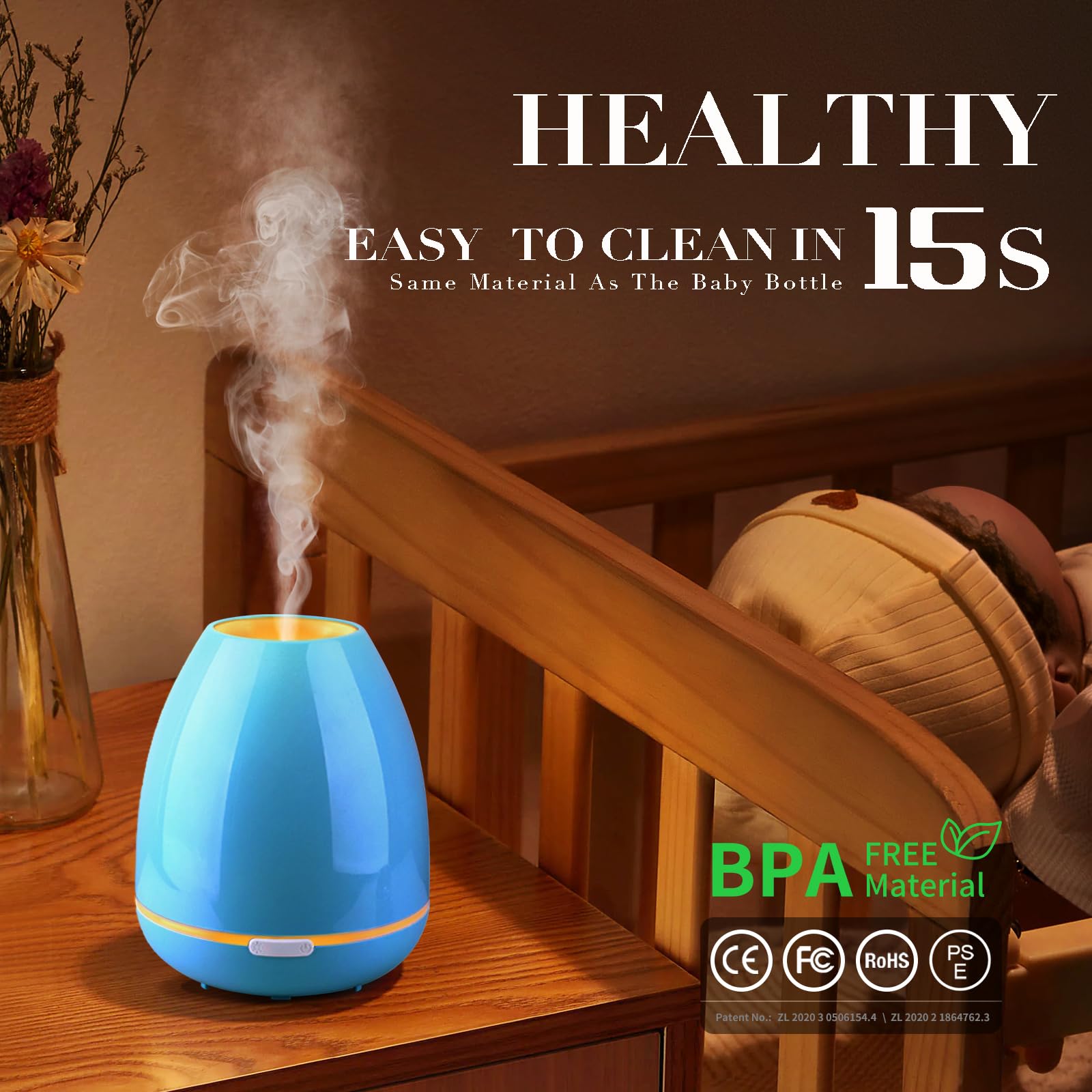 Essential Oil Diffuser for Bedroom Small Humidifier for Home Cool Mist Scent Diffuser 300ml 20 Hours FashomeAu supplements