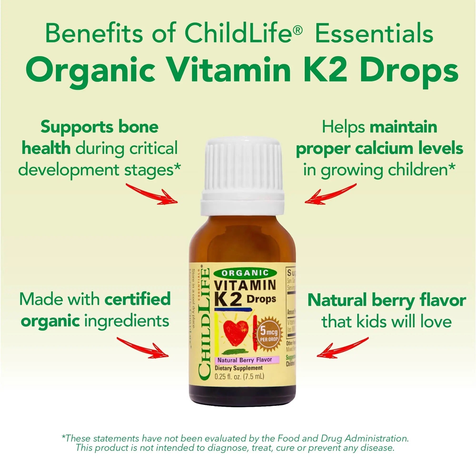 CHILDLIFE Essentials Organic Vitamin K2 Drops - Infant Toddler Baby Vitamin K, K2 Supplement, Vitamin K2 MK7, Liquid K2, Vitamin K Drops CHILDLIFE ESSENTIALSAu supplements