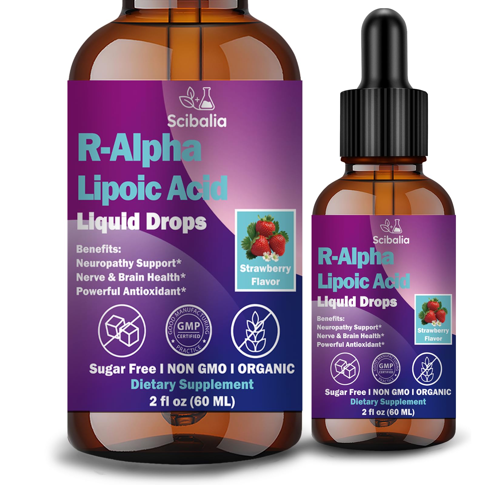 R Alpha Lipoic Acid 600mg Liquid Drops for Neuropathy, Advanced 11-in-1 Stabilized R-ALA Supplement w. Benfotiamine Acetyl L-Carnitine Vitamin C E for Antioxidant Nerve Brain Energy Health Non GMO ScibaliaAu supplements