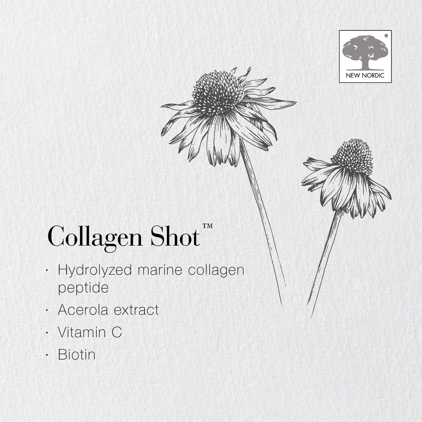 New Nordic Collagen Shot High-Absorbency Premium Liquid Daily Sachets - 15x Hydrolysed Shots - Freshwater Marine Collagen New Nordic LtdUS supplements