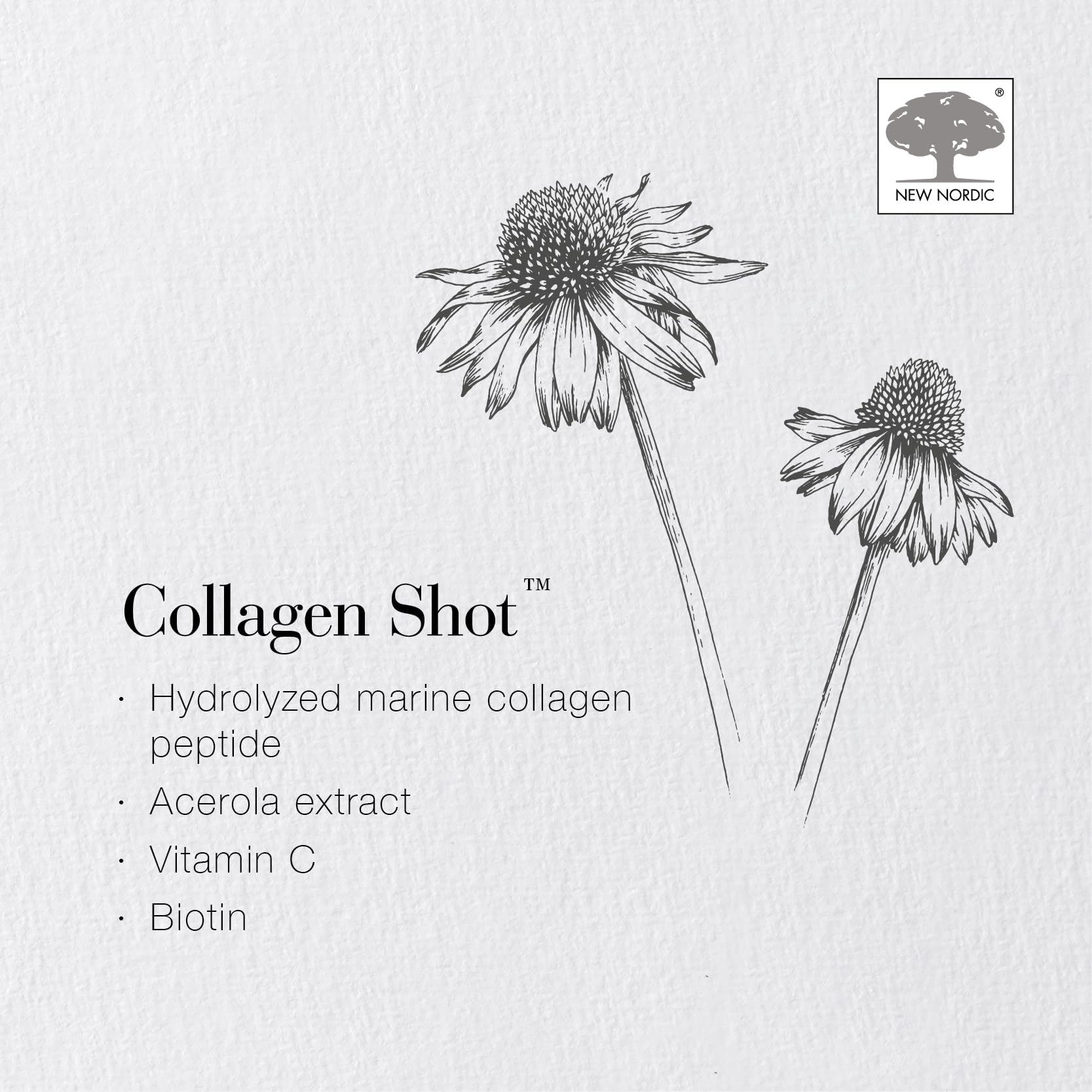 New Nordic Collagen Shot High-Absorbency Premium Liquid Daily Sachets - 15x Hydrolysed Shots - Freshwater Marine Collagen New Nordic LtdAu supplements
