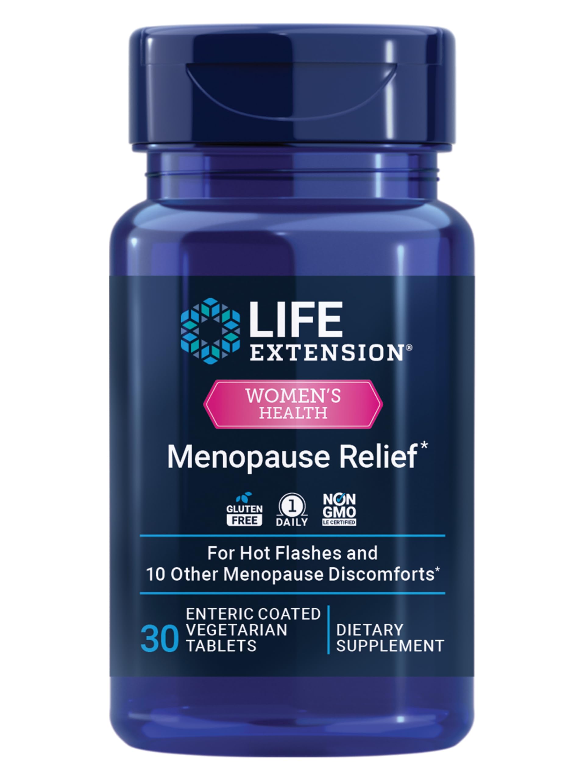 Life Extension Menopause Relief – Siberian Rhubarb, Menopause Supplement for Women, Ease hot Flashes, Mood Swings, Night Sweats Relief, Hormone-Free, Gluten-Free, Non-GMO, Vegetarian, 30 Tablets Life ExtensionAu supplements