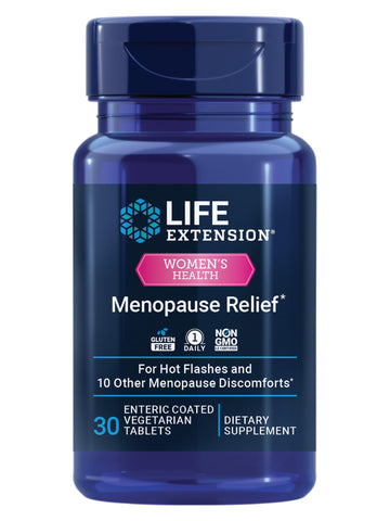 Life Extension Menopause Relief – Siberian Rhubarb, Menopause Supplement for Women, Ease hot Flashes, Mood Swings, Night Sweats Relief, Hormone-Free, Gluten-Free, Non-GMO, Vegetarian, 30 Tablets Life ExtensionAu supplements