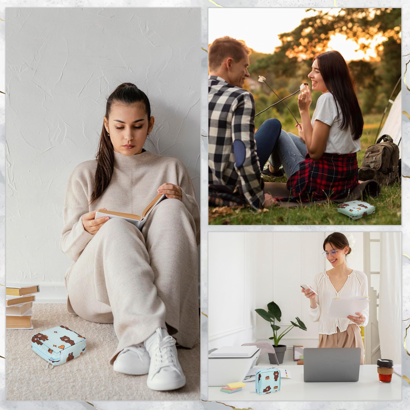 4Pcs Period Bag, Sanitary Pad Storage Bag Samll Period Pouch for Purse Cute Menstrual Period Bag AsterAu supplements
