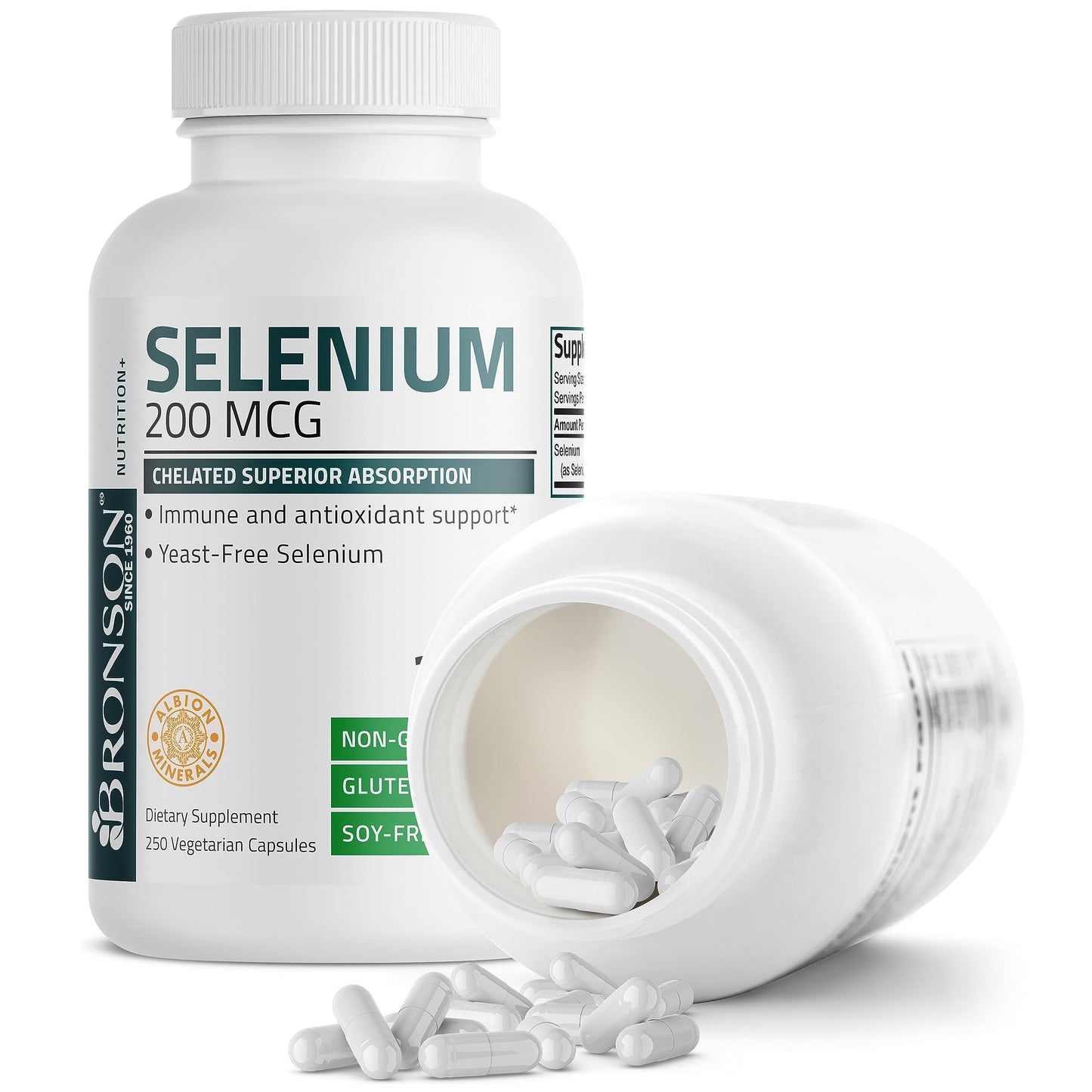 Bronson Selenium 200 mcg – Yeast Free Chelated Amino Acid Complex - Essential Trace Mineral with Superior Absorption BronsonUS supplements