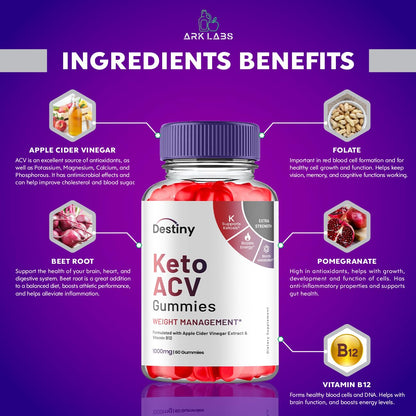 Destiny Keto ACV Gummies, Destiny Keto ACV Gummies Advanced 1000MG - Destiny Keto Ark LabsUS supplements
