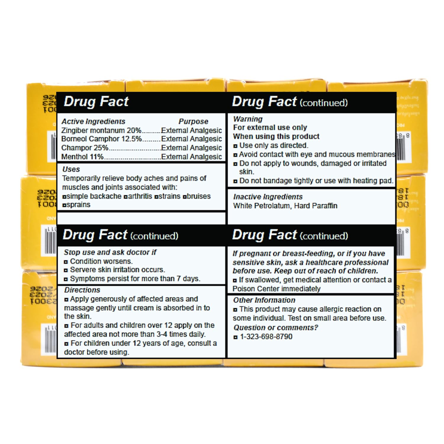 Wang Prom Herbal Balm 5gram Travel Package (Pack of 12) (Yellow) WANG PROMAu supplements