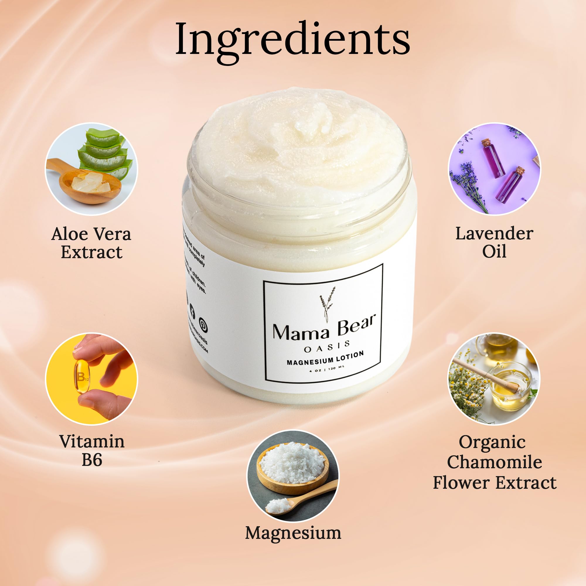 Mama Bear Oasis Lotion - Magnesium Cream - Lavender Magnesium Lotion for Foot, Hands, Legs, Toes Includes Arnica, Vitamin B6, Aloe Vera, MSM (Pack of 2) Mama Bear OasisAu supplements