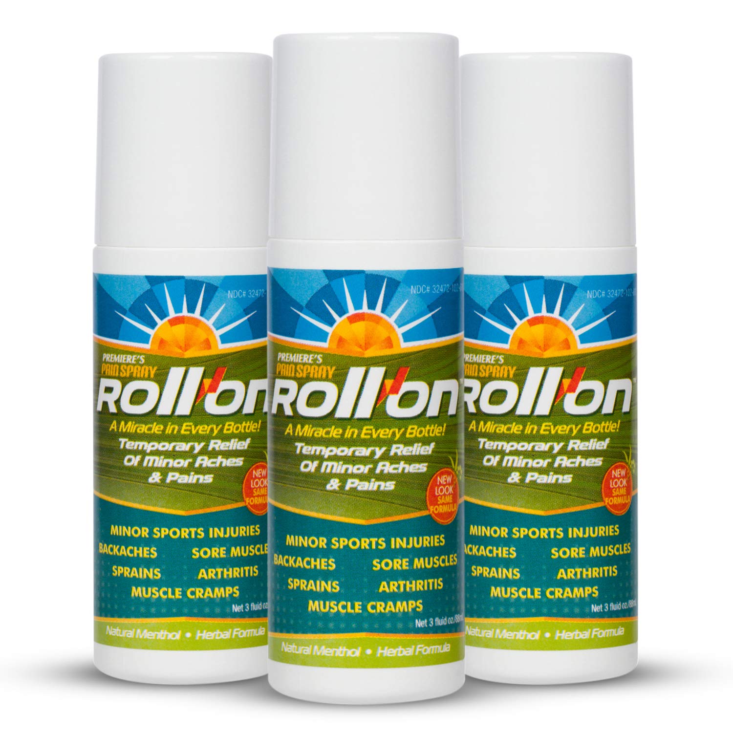 Premiere's Pain Spray All-Natural Menthol & Peppermint Roller Herbal Blend for Joint and Nerve Pain, Muscle Soreness, Sprains, Cramps, Sports Injuries, Back Pain & Neck Shoulder Aches - 3 Pack Premiere's Pain SprayAu supplements