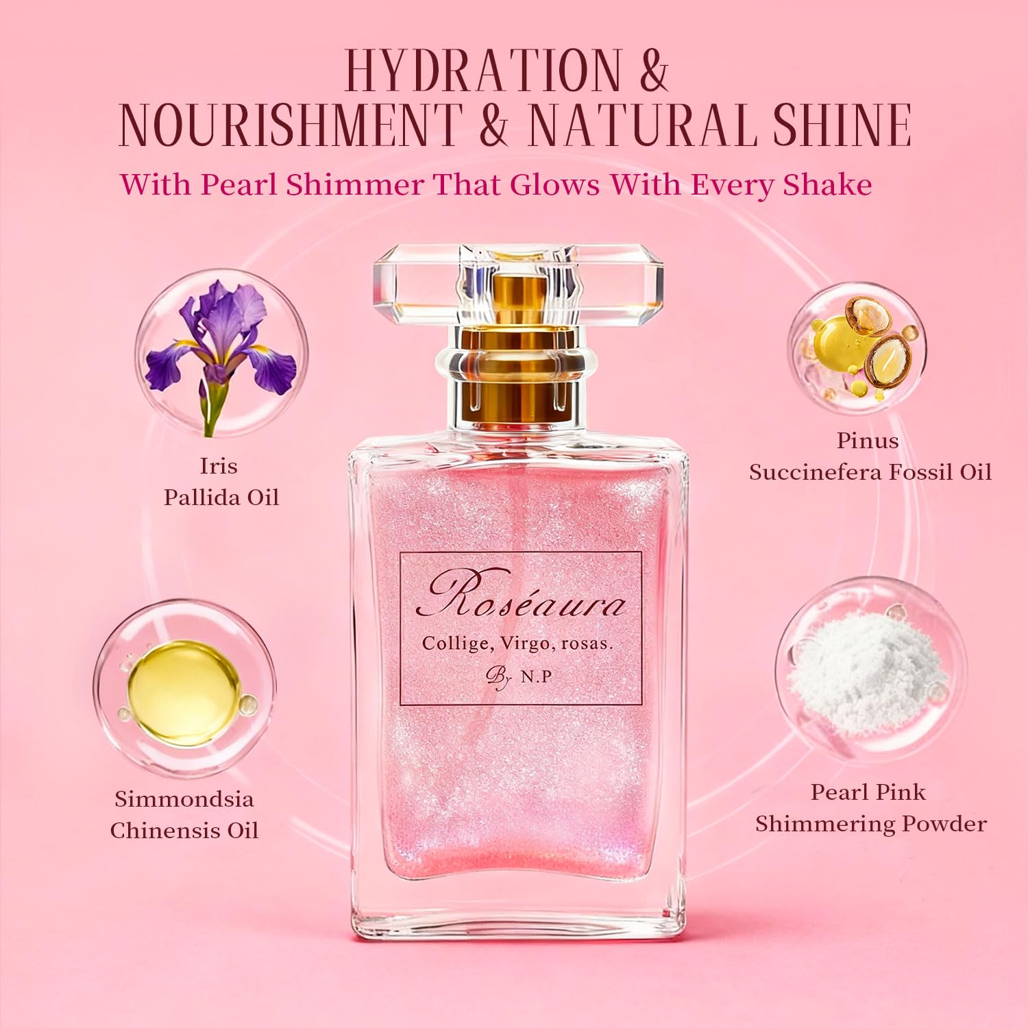 NP NATURES PHILOSOPHY Hair Perfume, Leave-in Hair Serum & Shine Spray for Women, Anti-Frizz Hair Care, Lightweight Leave-in Conditioner & Glossier Hair Perfume oils - 1.7 Fl oz（Roseaura） NP NATURES PHILOSOPHYAu supplements
