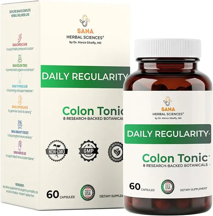 Natural Stool Softener for Constipation Relief – Safe for Daily Use & Postpartum | Gentle Herbal Formula for Adults & Seniors | 60 Capsules | Sana Herbal Sana Herbal Sciencesnz supplements